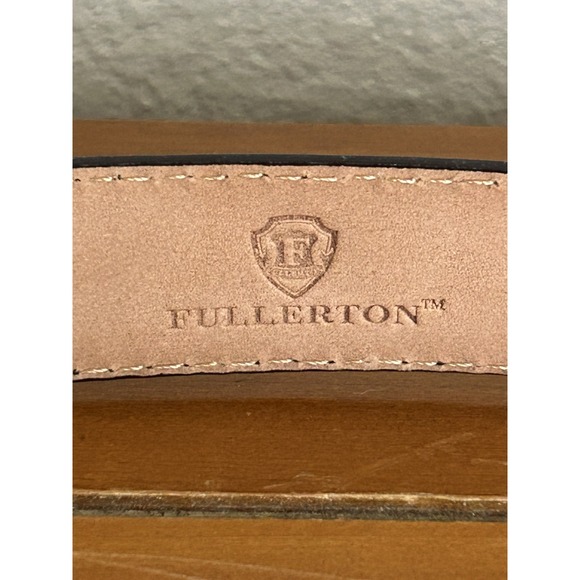 Fullerton Genuine Brown Leather Belt Strap Size 32 - Picture 4 of 6